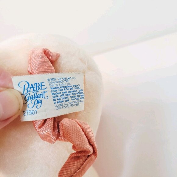 Vtg 1995 PLAYSKOOL Babe the Gallant Pig Pink Plush Hasbro Stuffed Toy 27901 - Picture 6 of 8